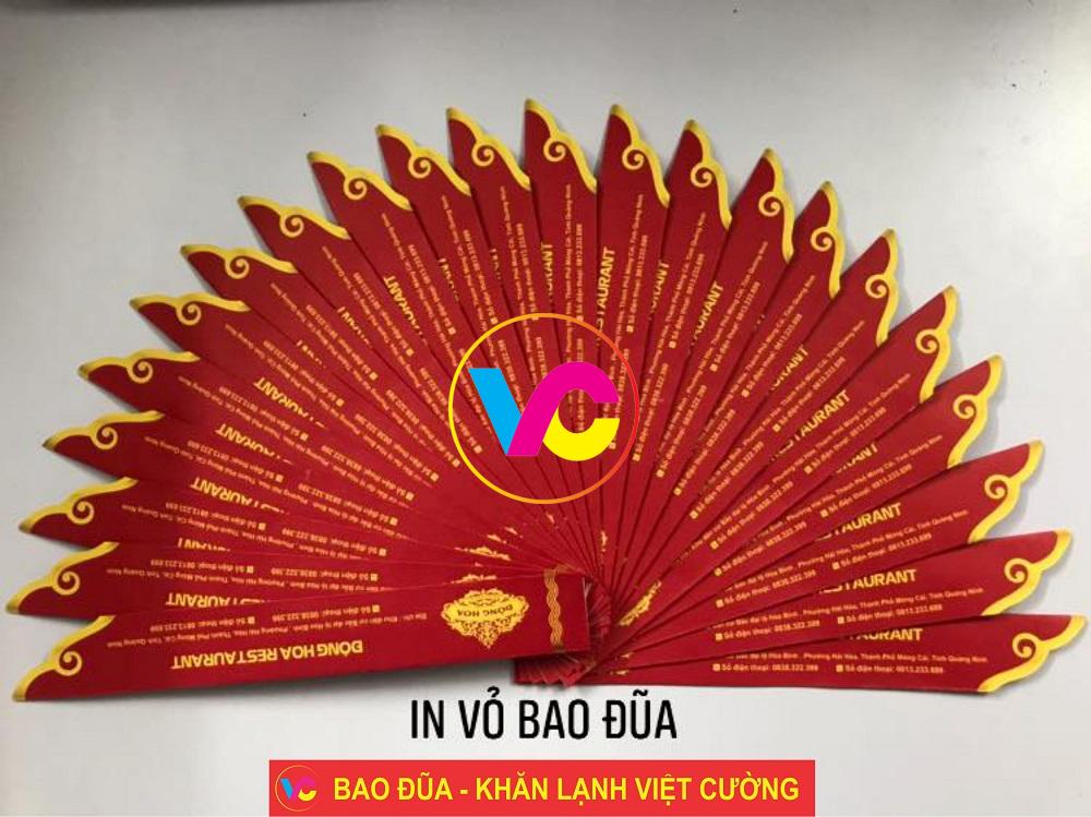 Mẫu thiết kế bao đũa nhà hàng do In Việt Cường thiết kế và in ấn