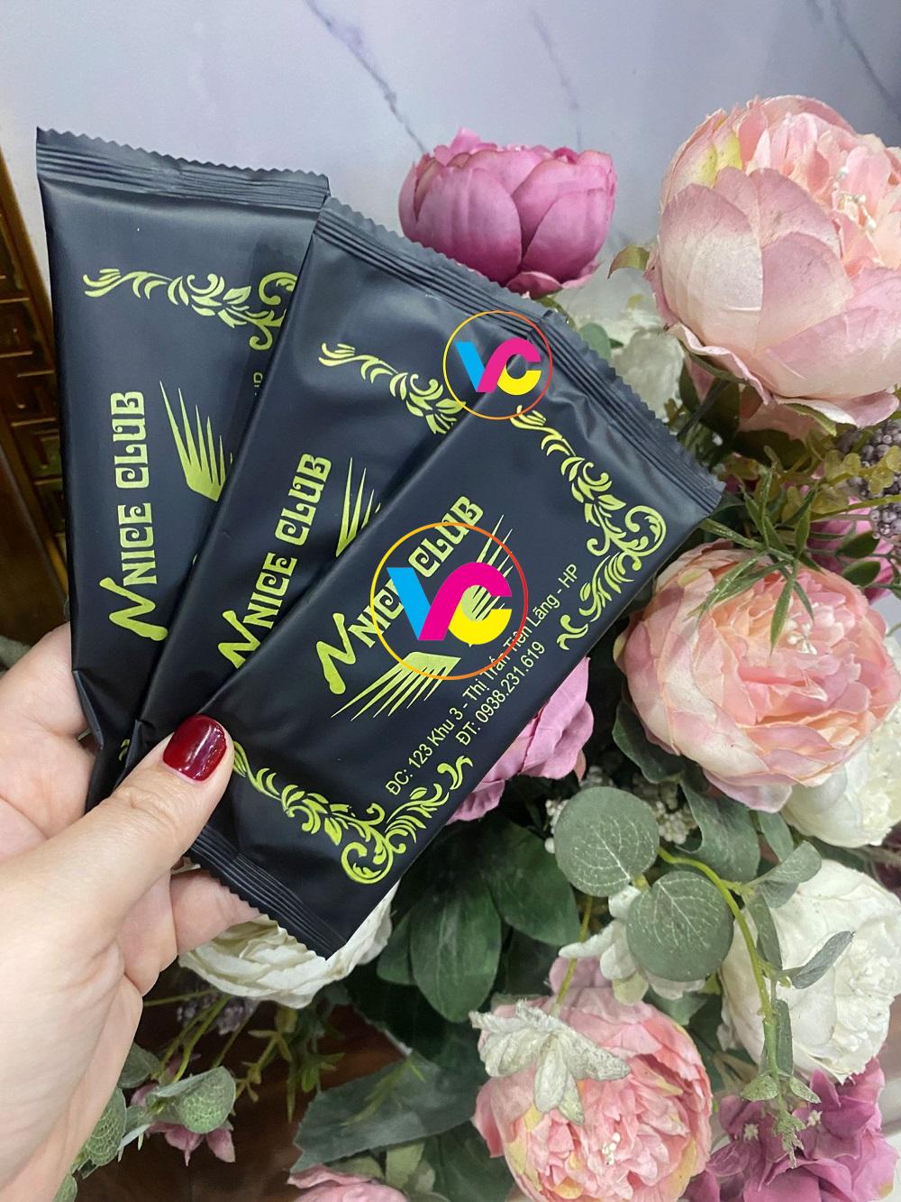 Dịch vụ in khăn lạnh Hà Nội uy tín thiết kế đẹp mắt